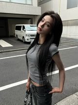 Cap Sleeve Contour U-Neck Slim Top