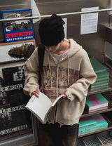 Atonic Lettering Hood Zip-Up Knit