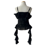 Lace Frill Two-Way Built-In Bra Sleeveless Top