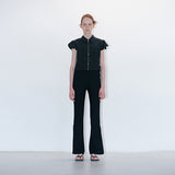 Smocked blouse black