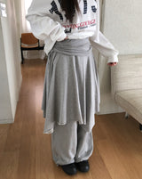 Kyou Unbalance Layered Shirring Skirt