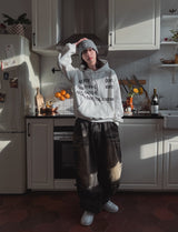Lowkey Washing Quilting Balloon Denim Pants
