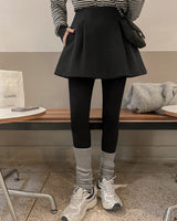 Pintuck wool mini skirt
