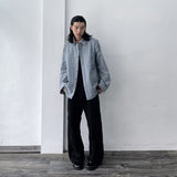 Curved Stitch Wide Trousers
