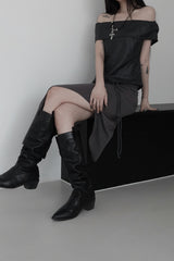 unbalanced low tunnel skirt (2color)
