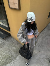 [UNISEX] Vintage Washing Cargo Wide Pants