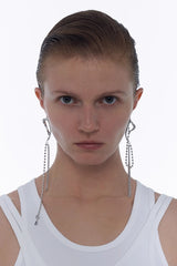 KVK SPIDER Venom Tassel Asymmetrical Stud Earrings