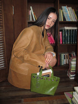 Sunday Tote Bag (eyelet wide)(olive)
