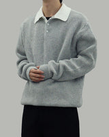 Popping collar knit (Gray)