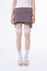 Two-Tone Layered Biker Shorts (COCOA)