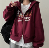 95 Lettering Two Way Hooded Zip-Up