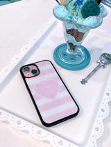 (Copy of) Whipping Stripe phone case - pink (black glass) - standard(non-magsafe)