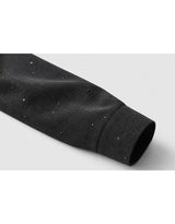 [PRE- FALL] Noir Glitter Denim High Neck Drape Blouse Black
