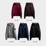 Moco Number Patch Embroidery Overfit Two Way Hooded Zip-Up