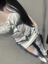 Arzen strap lace top (white)