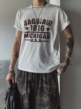 セグプリントクロップ半袖Tシャツ