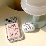Black - Love yourself AirPods Case_matt
