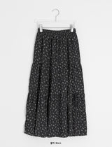 Honil Flower Shirring Banding Long Skirt