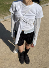 DRAPE SHIRRING T-SHIRTS