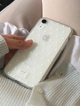 dot phonecase 半透明ドット柄ケース ホワイト