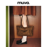 muva. Fold‑Over Tote Bag, Large‑Capacity Lightweight Retro‑Style Original Shoulder Purse for Women’s Commute, New Arrival Aug 2