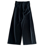 Grace Two-Tuck Button Wide Long Slacks