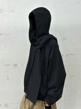 RELABEL Spatial Relations (Layered) Detachable Oversized Hood Multi-plane Batwing Sleeves Revamped Harrington Jacket