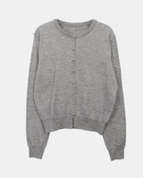 Uran Buttoned Round-Neck Long-Sleeve Cardigan