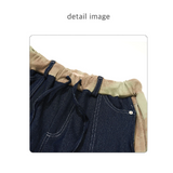 WIDE FIT DENIM SWEAT PANTS_KHAKI BLUE