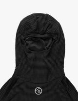 ワッフルバラクラバハーフフーディー ブラック