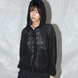 Plumpy Lace Line Hood Zip-Up (Black) F25QA965