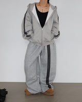 Breeze fleece-lined track string wide pants