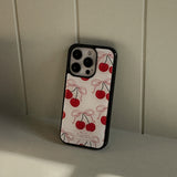 [Mademoment] ribbon cherry design iphone epoxy case