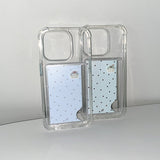 [MADE] RIBBON COTTAGE PHONE CASE BLUE (clear pocket)