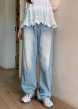 MI Washed Denim Wide Pants (2color)