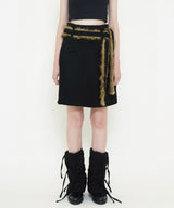 FUR BELT MIDI SKIRT