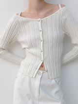 (T-7014)SKASHI OFF SHOULDER KNIT