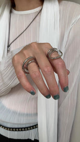 Silver Line N Line ring Set
