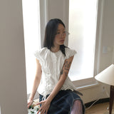 Nont eyelet corset tank top shirt blouse