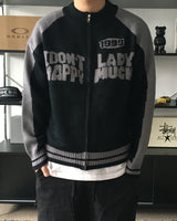 RM Nine lettering color combination knit zip-up (3C)