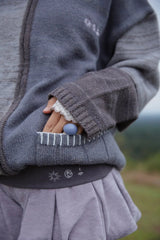MELANGE KNIT JACKET (CHARCOAL)