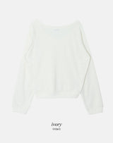 UネックアイレットベーシックニットTシャツ (4color)