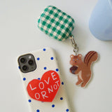 [MADE]グリーンチェックグロッシー Airpodケース