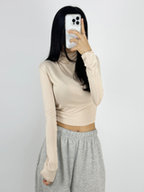 (SPECIAL PLANNED PRICE❤LONG & SHORT❤5 COLORS❤) GLAMOUR SLIM-FIT STRETCH LONG-SLEEVE TURTLE-NECK TOP