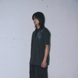 Untitled Starrynight Stripe Henley Neck Short Sleeve Black Charcoal