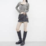Swanne Damage Cardigan + Cropped Sleeveless Set