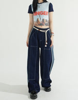 [BELT SET] ロープラインデニムパンツ