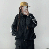 Tyre High-Neck Two-Line Color Windbreaker Jumper (5 colors)