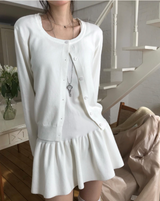 [♡MADE♡] tone due knit flare ops + soft cd SET