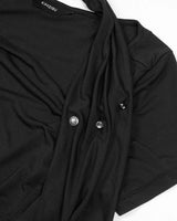 Cowl Neck Scarf T-Shirt _ BLACK